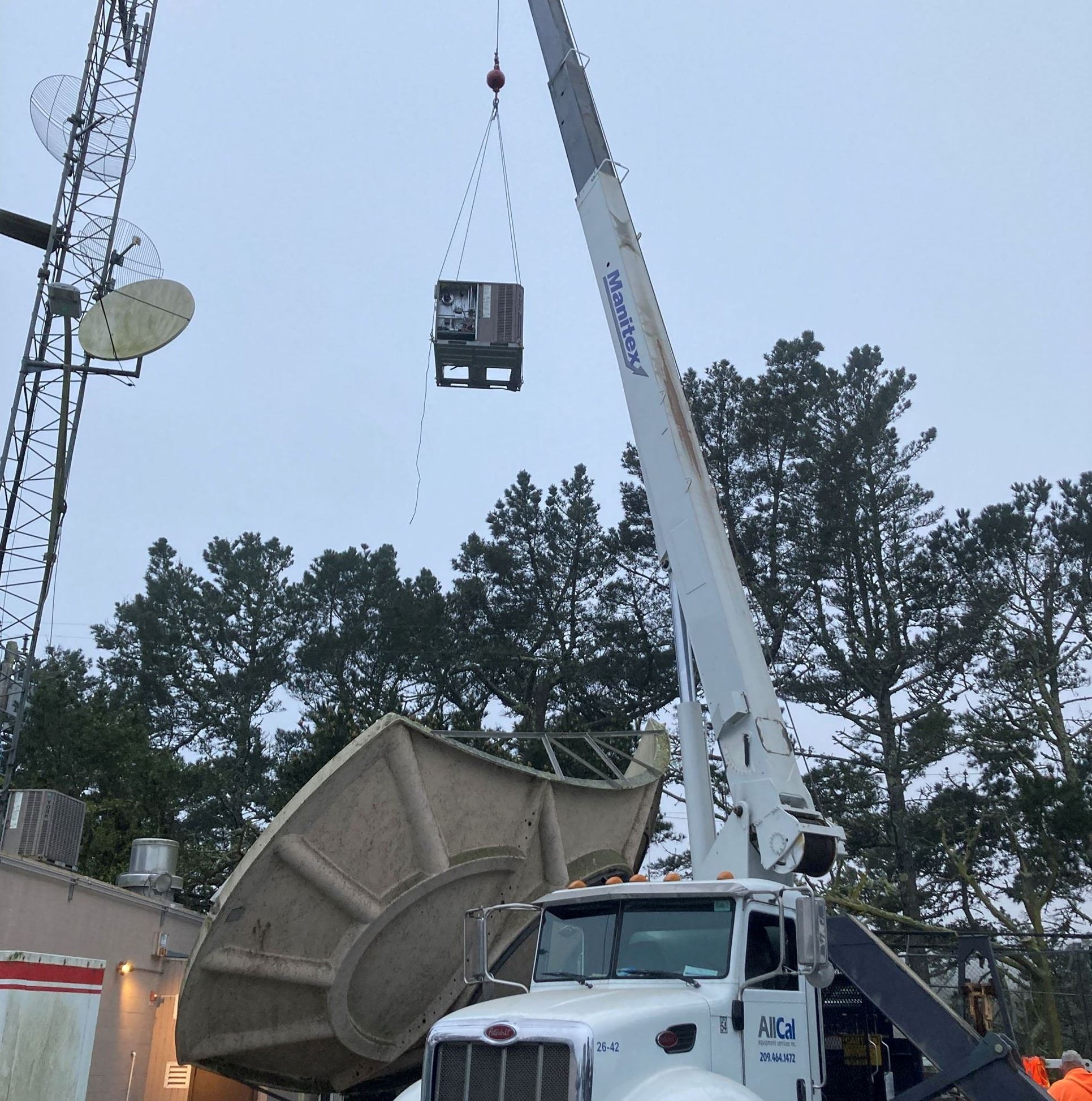 Image of HVAC equipment being raised 