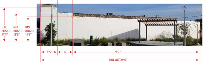 Mural Wall Diagram With Approximated Dimensions